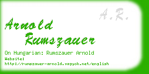 arnold rumszauer business card